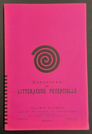 [Collège de Pataphysique] Exercices de littérature potentielle. Viridis Candela / Cahiers du Collège de Pataphysique, Dossier n° 17 du 22  Sable LXXXIX (22 décembre 1961).
