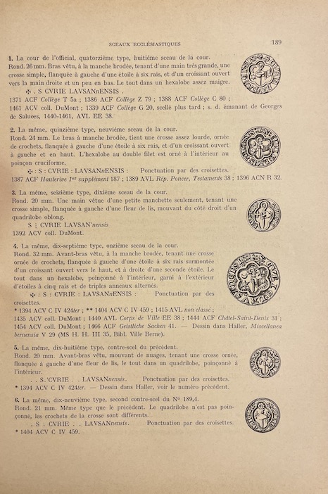 GALBREATH (D. L.) Inventaire des sceaux vaudois. Lausanne, Payot & Cie, 1937. – Image 4