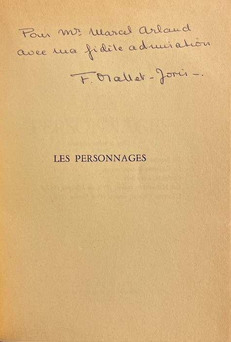 MALLET-JORIS (Françoise) Les personnages. Paris, René Julliard, 1961. – Image 2