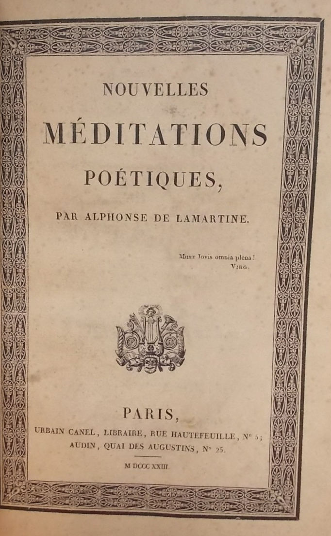 LAMARTINE (Alphonse de) Nouvelles méditions poétiques. Paris, Urbain Canel - Audin, 1823. – Image 2