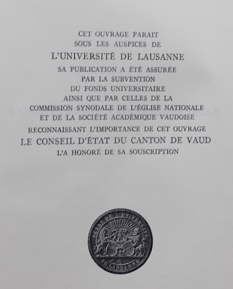 VUILLEUMIER (Henri) Histoire de l'Eglise Réformée du Pays de Vaud sous le régime bernois. Lausanne, Editions de la Concorde, 1927-1933. – Image 4