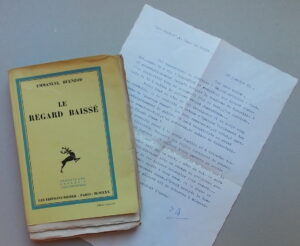 BUENZOD (Emmanuel) Le regard baissé. Paris, Rieder (coll. Prosateurs Français Contemporains), 1930.