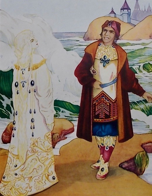 POUCHKINE (Alexandre) Histoire du glorieux tsar Saltan, de son fils, le Prince Gwindon Saltanovitch et de la belle Princesse Lebedka. Lausanne, Editions Novos S.A., (1948). – Image 5