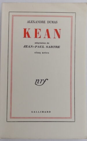 [SARTRE] - DUMAS (Alexandre) Kean. Paris, Gallimard (coll. Blanche), 1954.