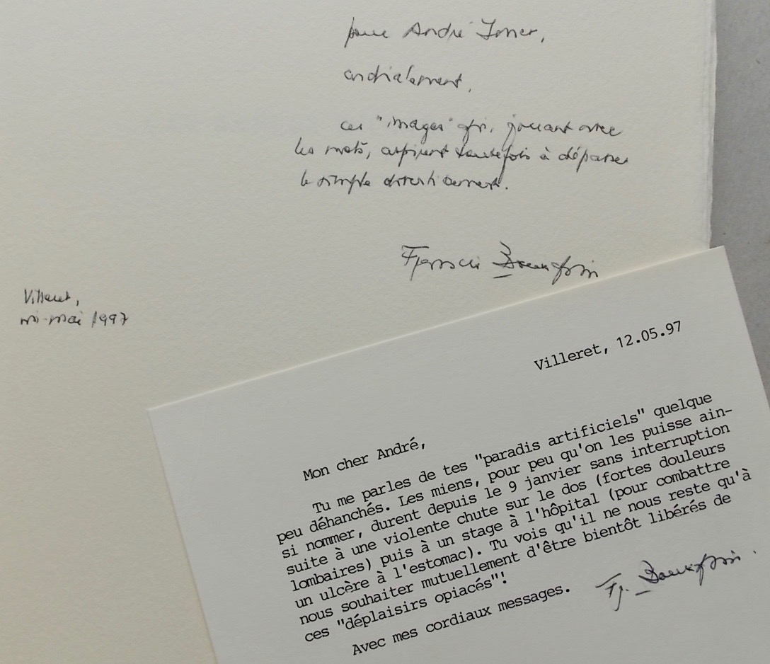 BOURQUIN (Francis) Ces sables d'ombre. Sans lieu, Intervalles, 1997. – Image 2