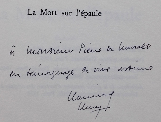 CLUNY (Claude Michel) La mort sur l'épaule. Poèmes. Lausanne, Rencontre, 1971. – Image 2