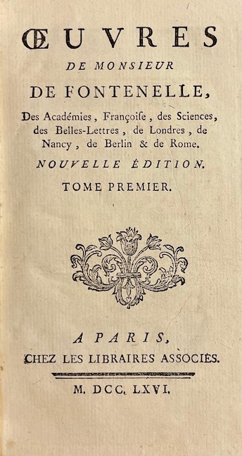 FONTENELLE (Bernard Le Bouyer de) Oeuvres. A Paris, chez les Libraires Associés, 1766. – Image 3