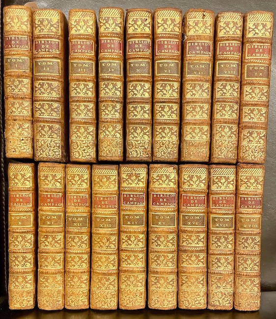 *** Bibliothèque de campagne, ou Amusemens de l'esprit et du coeur. A La Haye, et se débite à Genève, chez les Fr. Cramer & Cl. Philibert, 1749.