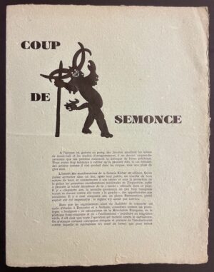 [TRACT SURREALISTE] - BRETON (André) et al. Coup de semonce. Paris, 25 mars 1957.