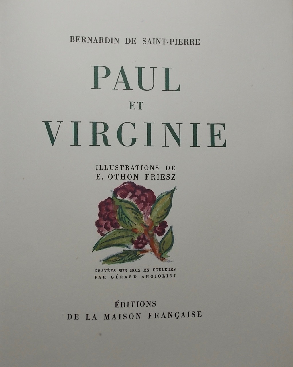 BERNARDIN DE SAINT-PIERRE (Jacques Henri) Paul et Virginie. Sans lieu, Editions de La Maison Française (coll. Le florilège des chefs-d'oeuvre français), 1947. – Image 3