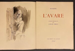 MOLIERE L'avare. [Paris], aux dépens de l'artiste - Les Bibliophiles Franco-Suisses, 1942.