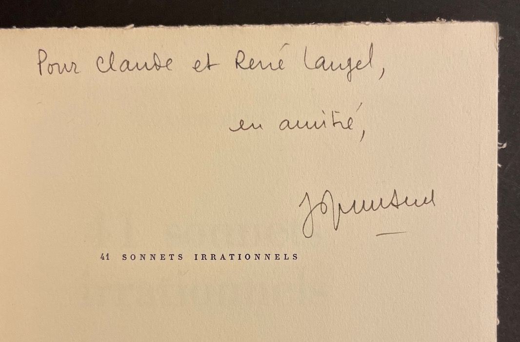 BENS (Jacques) 41 sonnets irrationnels. Paris, Gallimard (coll. Blanche), 1965. – Image 2