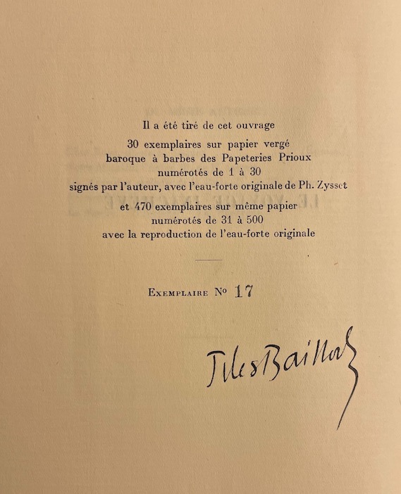 BAILLODS (Jules) Le voyage inachevé. Neuchâtel, A la Baconnière, 1929. – Image 2