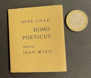 CHAR (René) - MIRO (Joan) Homo Poeticus. Alès, PAB - Pierre-André Benoit, 1953.