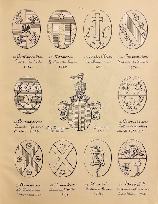 TRIPET (Maurice) & COLIN (Jules) Armoiries neuchâteloises (1707-1848). Neuchâtel, Cabinet Héraldique, 1892. – Image 3
