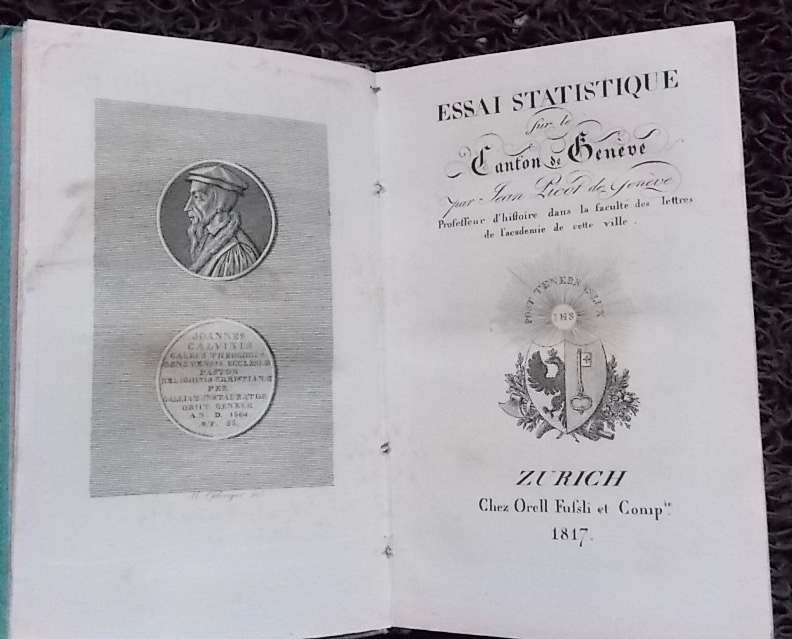 PICOT (Jean) Essai statistique sur le canton de Genève. Zurich, Orell Fussli, 1817. – Image 2