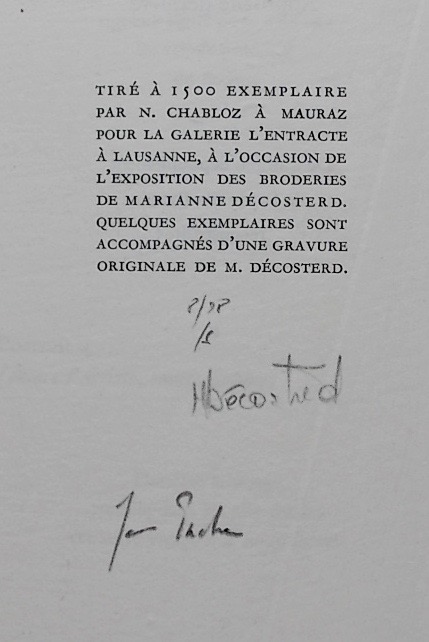 PACHE (Jean) Trouble dans les plissements (à partir de broderies de Marianne Décosterd). Lausanne, Galerie L'Entracte, 1978. – Image 3
