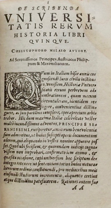 RICCOBONI (Antonio) Antonii Riccoboni rhodigini De Historia Liber. Cum fragmentis historicum veterum Latinorum summa fide & diligentia ab eodem collectis & auctis. Basileae, Ex Officina Petri Pernae, 1579. – Image 2