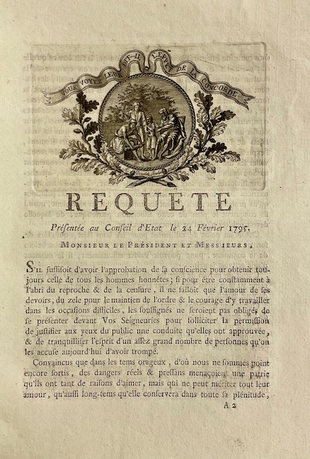 *** Compte rendu aux signataires à l'Acte d'Union de 1794. A Neuchâtel, De l'imprimerie de Louis Fauche-Borel, 1795. – Image 2
