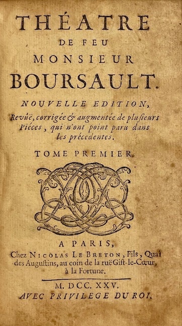 BOURSAULT (Edme) Théâtre. Paris, Nicolas Le Breton, 1725. – Image 2