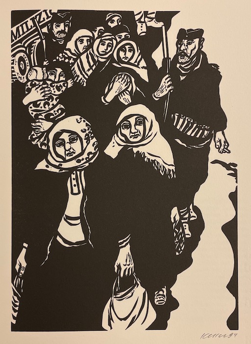 KELLER (Heinz) Nacht über Bosnien fünfzehn Holzschnitte. Zeitungsberichte. Winterthur, Verlag der Sonnenberg Presse 1995. – Image 3