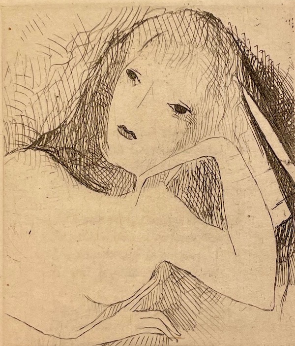 LAURENCIN (Marie) Eventail. Dix gravures, accompagnées de poésies nouvelles de Louis Codet, Jean Pellerin et de MM. Roger Allard, André Breton, Francis Carco, M. Chevrier, F. Fleuret, G. Gabor, Max Jacob, Valery Larbaud, A. Salmon. Paris, Editions de la Nouvelle Revue française, 1922. – Image 5