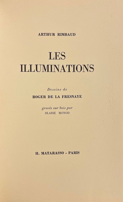 RIMBAUD (Arthur) - LA FRESNAYE (Roger de) Les illuminations. Paris, H. Matarosso, 1949. – Image 2
