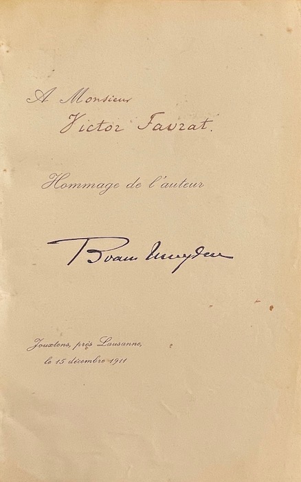 VAN MUYDEN (Berthold) Pages d'histoire lausannoise. Bourgeois et habitants. Lausanne, Georges Bridel & Cie, 1911. – Image 2