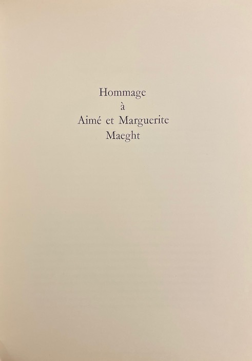 DERRIERE LE MIROIR N° 250 Hommage à Aimé et Marguerite Maeght. Paris, Maeght, 1982. – Image 2