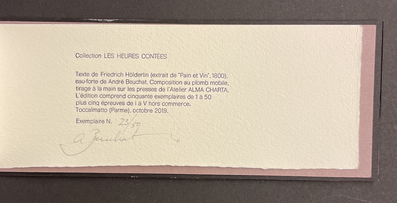 HÖLDERLIN (Friedrich) Trop tard. Toccalmato, Alma Charta (Coll. "Les heures contées"), 2019. – Image 4