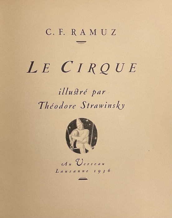 RAMUZ (Charles Ferdinand) Le cirque. Illustré par Théodore Strawinsky. Lausanne, Au Verseau, 1936. – Image 2