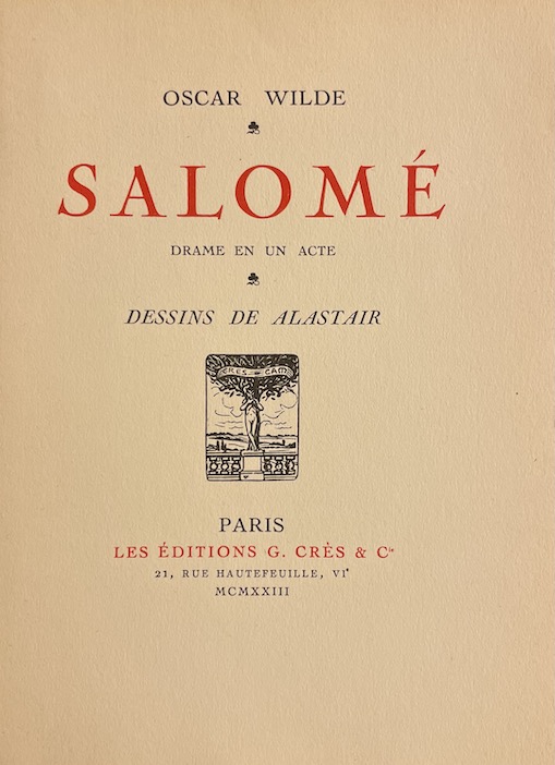 WILDE (Oscar) Salomé. Paris, Les Editions G. Crès et Cie, 1923. – Image 2