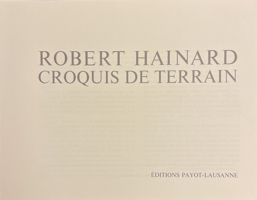 HAINARD (Robert) Croquis de terrain. Lausanne, Payot, 1975. – Image 2