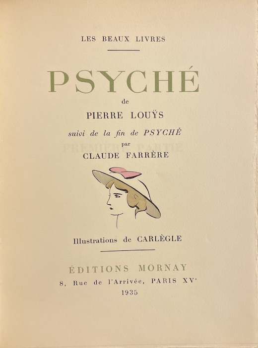 LOUYS (Pierre) Psyché. Suivi de la fin de Psyché par Claude Farrère. Paris, Mornay (coll. "Les beaux livres"), 1935. – Image 2